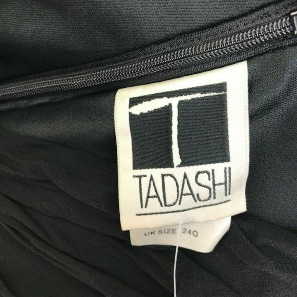 New Tadashi Silk Black Dress Rouched Sleeveless - Picture 6 of 8